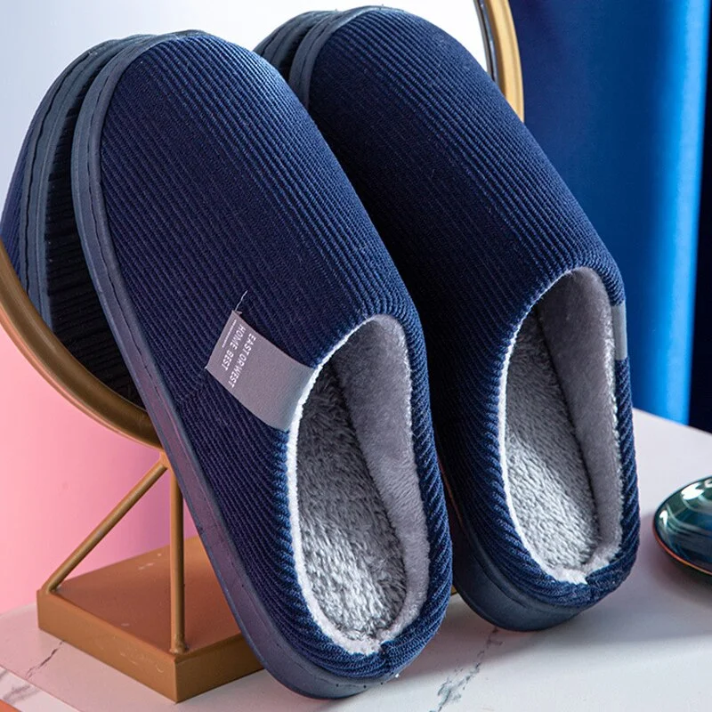 Women Winter Home Slippers Plush Shoes Non-slip Soft Winter Warm House Slippers Indoor Bedroom Couples Slippers Big Size