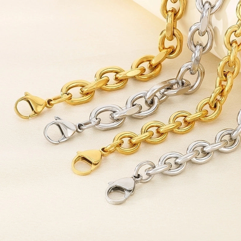 Minimalist Solid Color 304 Stainless Steel 18K Gold Plated Bracelets In Bulk