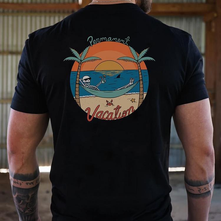 Designer beach holiday skull print t-shirt