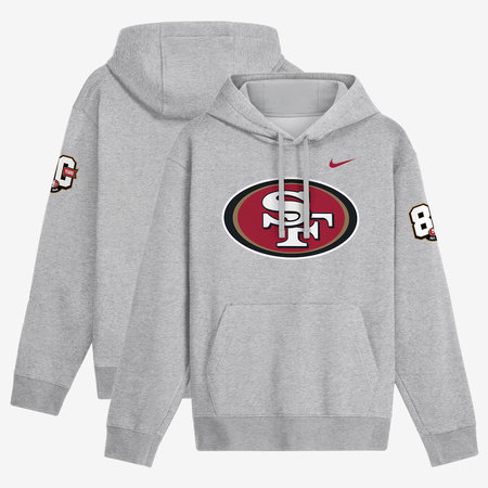 Men's San Francisco 49ers Nike Heather Gray 80th Anniversary Showdown Club Fleece Hoodie