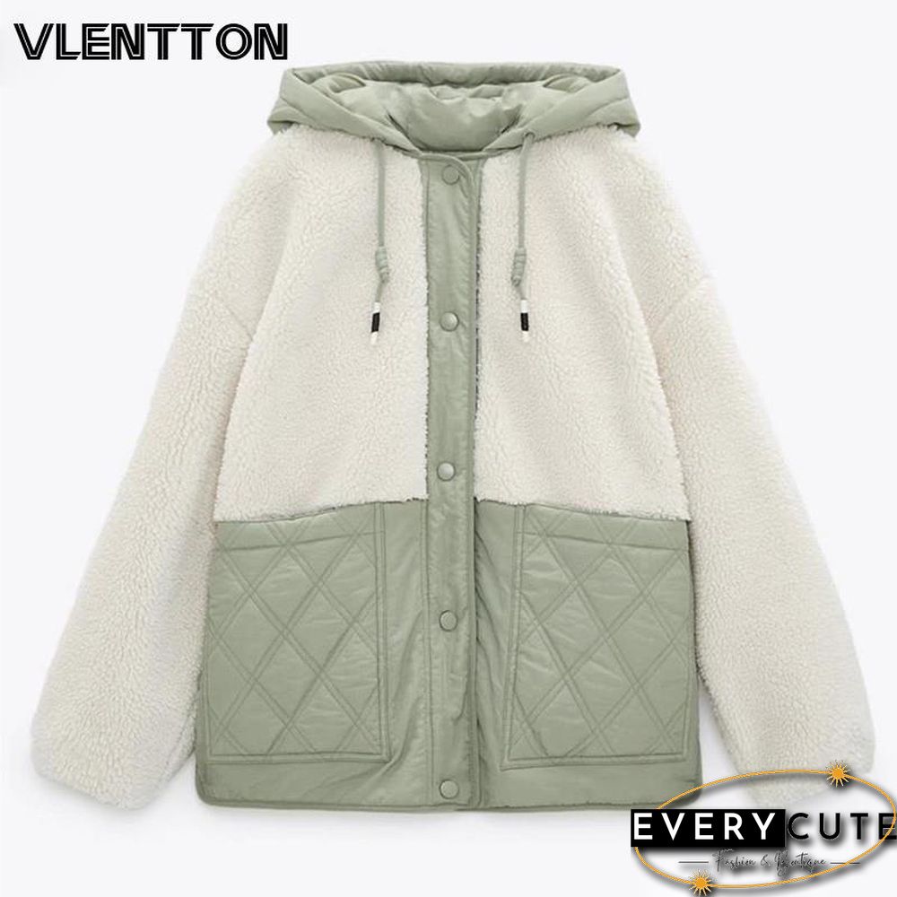 New Winter Women Parkas Hoody Jacket Fleece Lambs wool Coat Padded Outwear Female