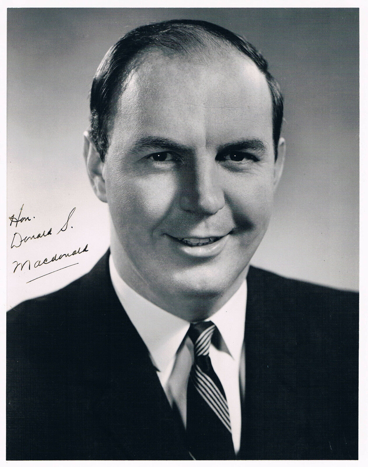 Canada Donald Stovel Macdonald 1932- genuine autograph 8x10