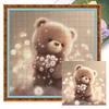 >SALE<Full Embroidery Eco-cotton Thread 11CT Printed Bear Cross Stitch Kit 40x40cm