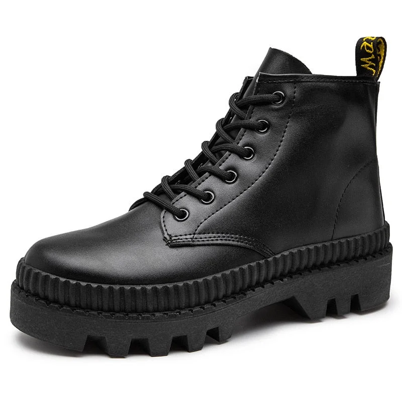 Winter New Black Thick Base Cloth Mid-Top Boots Men Fall British Trend Boots Hight-Top Korean Casual Men's Shoes Boots688
