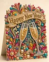 6pcs DIY Happy New Year Diamond Painting 3D Greeting Card