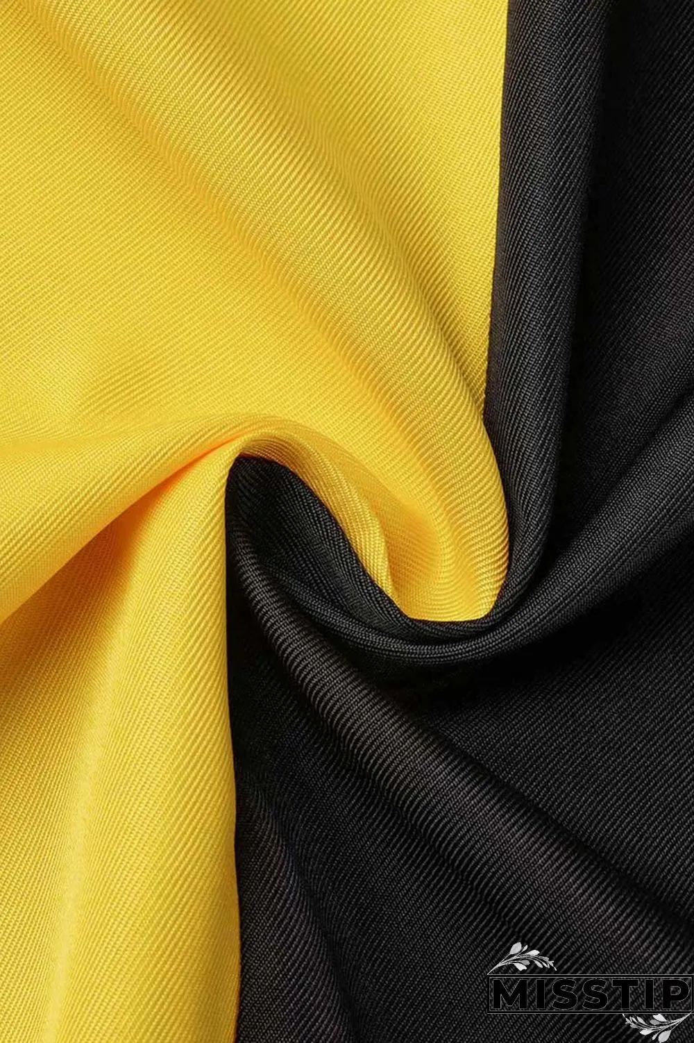 Yellow Casual Solid Patchwork V Neck Long Sleeve Dresses