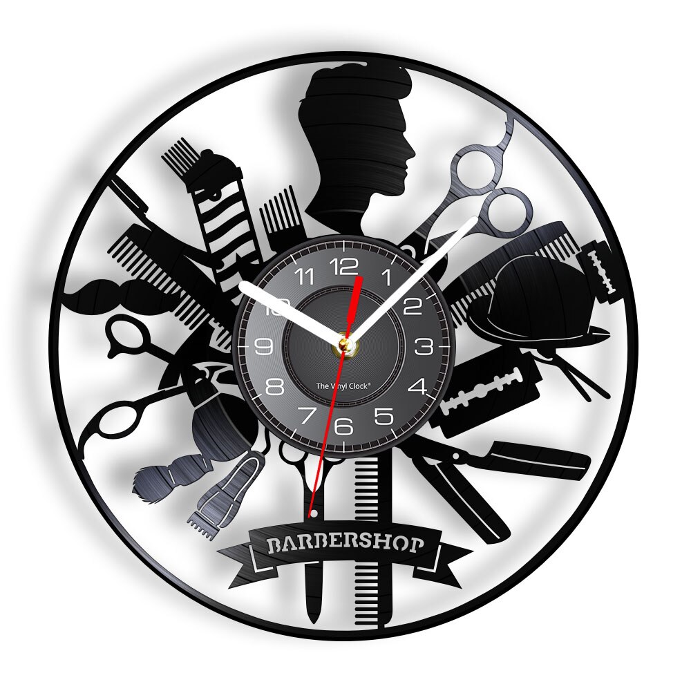 

Barber Shop - Vinyl Record Wall Clock - Without LED, 501 Original