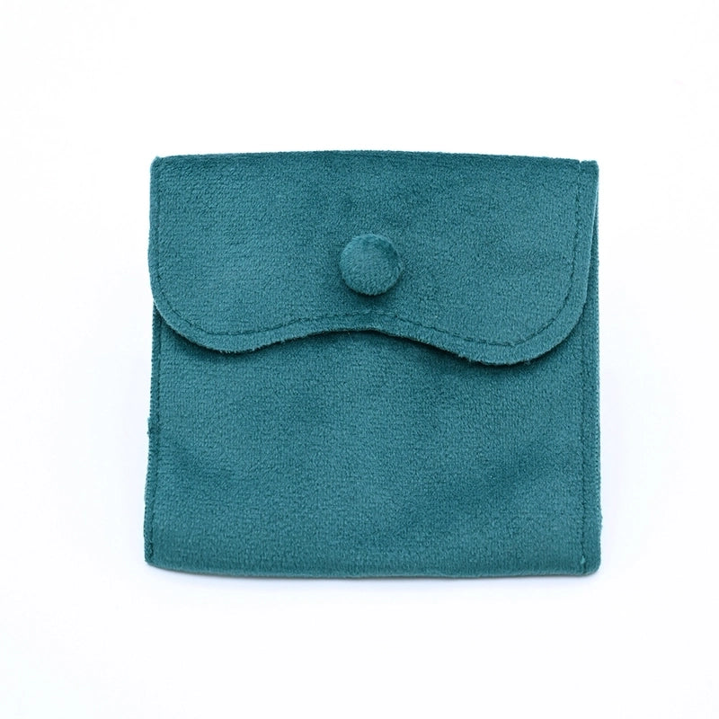 100x100mm Color Right Angle Les Raisins Suede Snap Button Jewelry Jewelry Storage Bag Bracelet Ring Necklace Packaging Bag