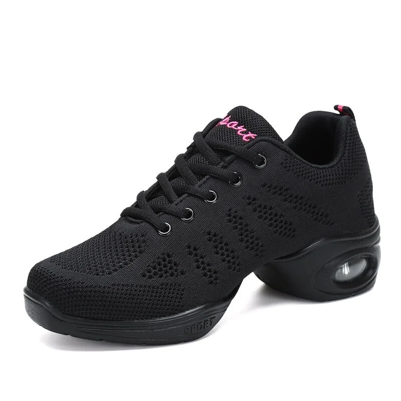 2020   Woven Mesh Comfortable Sneakers Women Soft Outsole Sport Breath Modern Jazz Sports Feature Dance Shoes