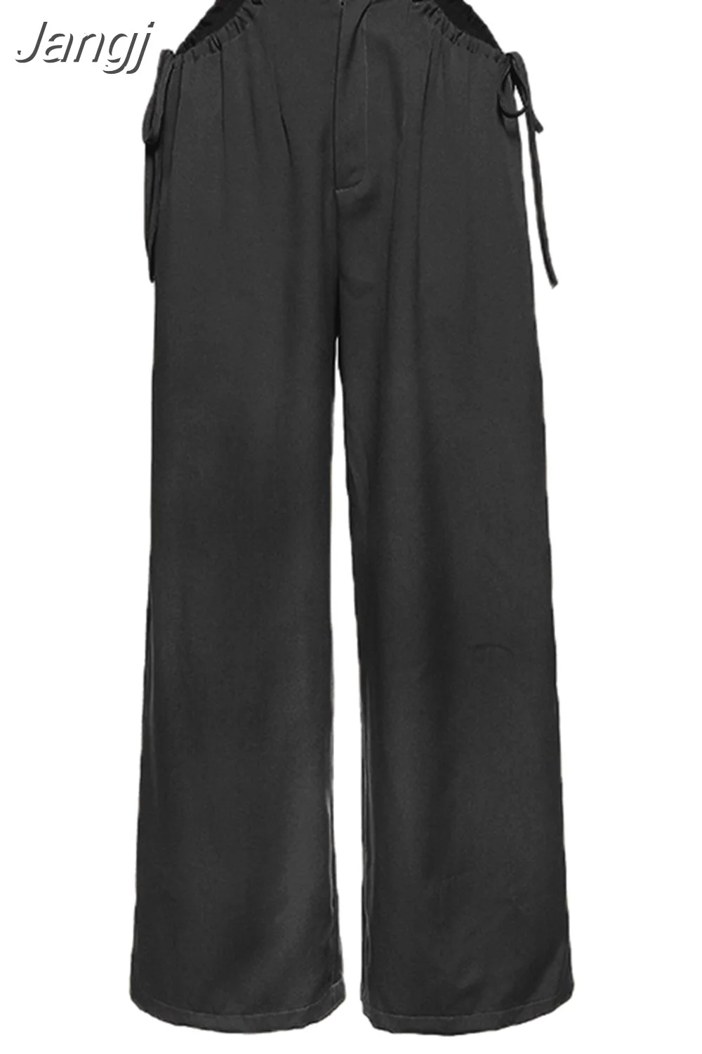 Jangj high waist hollow out tassel Straight pants 2023 female fashion street casual wear harajuku Khaki cargo pants women