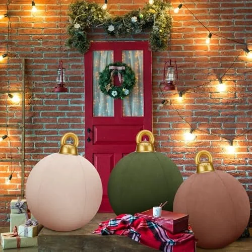 Giant Inflatable Velvet Christmas Balls Outdoor Decorations
