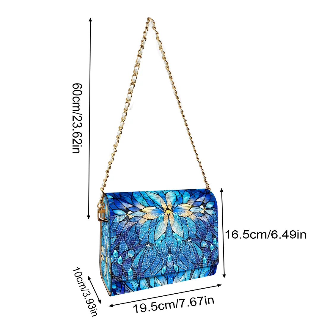 DIY Mandala Diamond Art Wooden Coin Pouch with Chain 5D Diamond Painting Purse