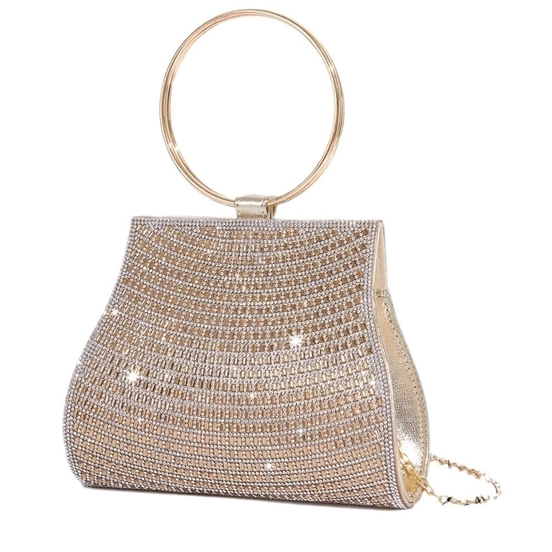 Gold Black Silver Pu Leather Solid Color Shell Evening Bags