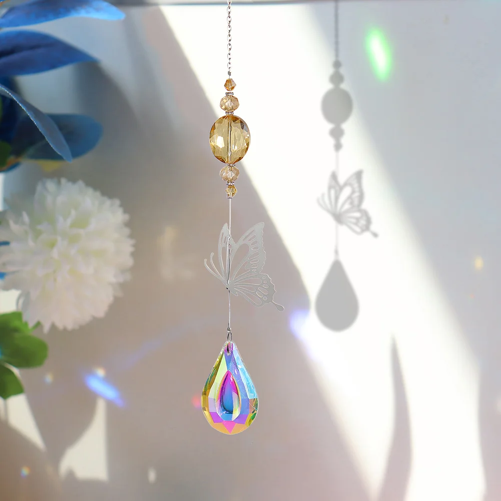 Crystal Windchimes Light Catching Hanging Pendant Light Catcher Jewelry (5)