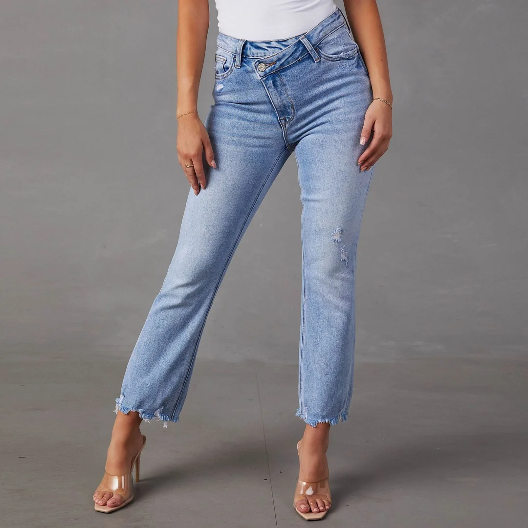 Women's Elastic Straight Jeans Mom's Jeans