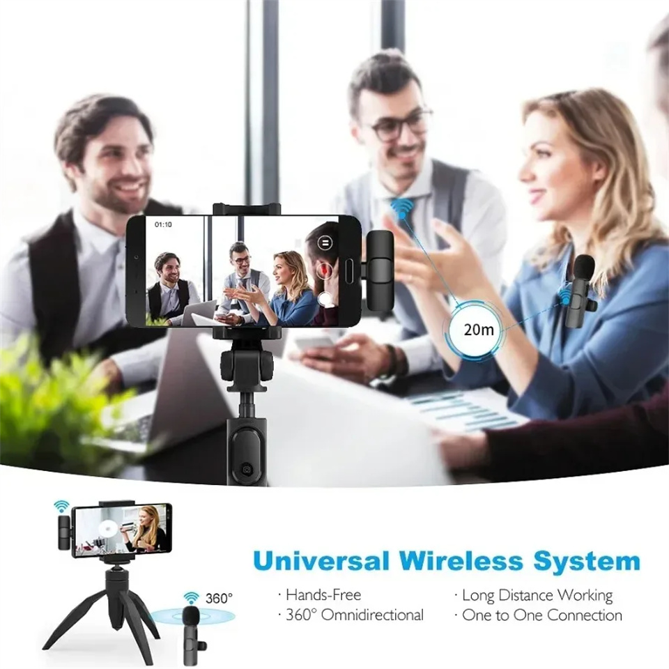 Likron Watches Likron Professional Wireless Lavalier Microphone System - Plug Play Lapel Mic for iPhone