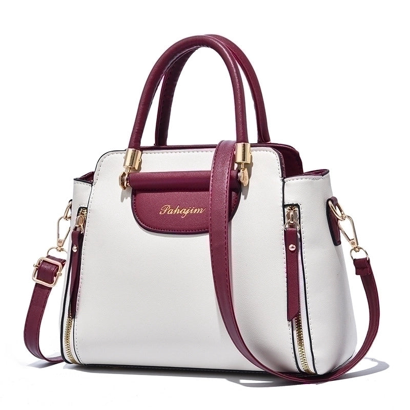 Women’s Large Pu Leather Solid Color Classic Style Square Zipper Crossbody Bag