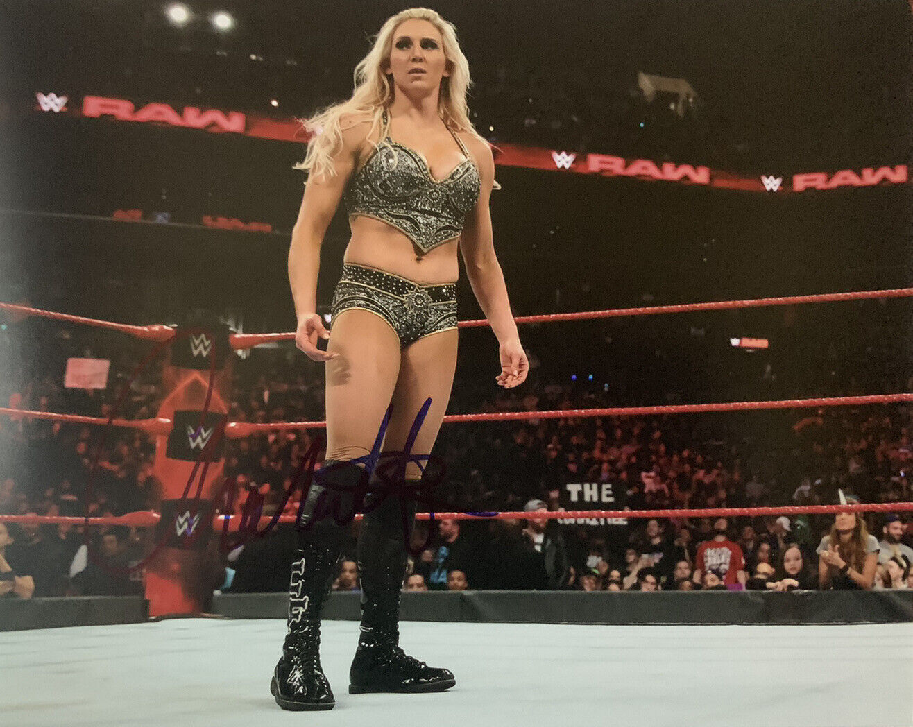 CHARLOTTE FLAIR HAND SIGNED 8x10 Photo Poster painting WWE LEGEND AUTOGRAPHED AUTHENTIC SEXY