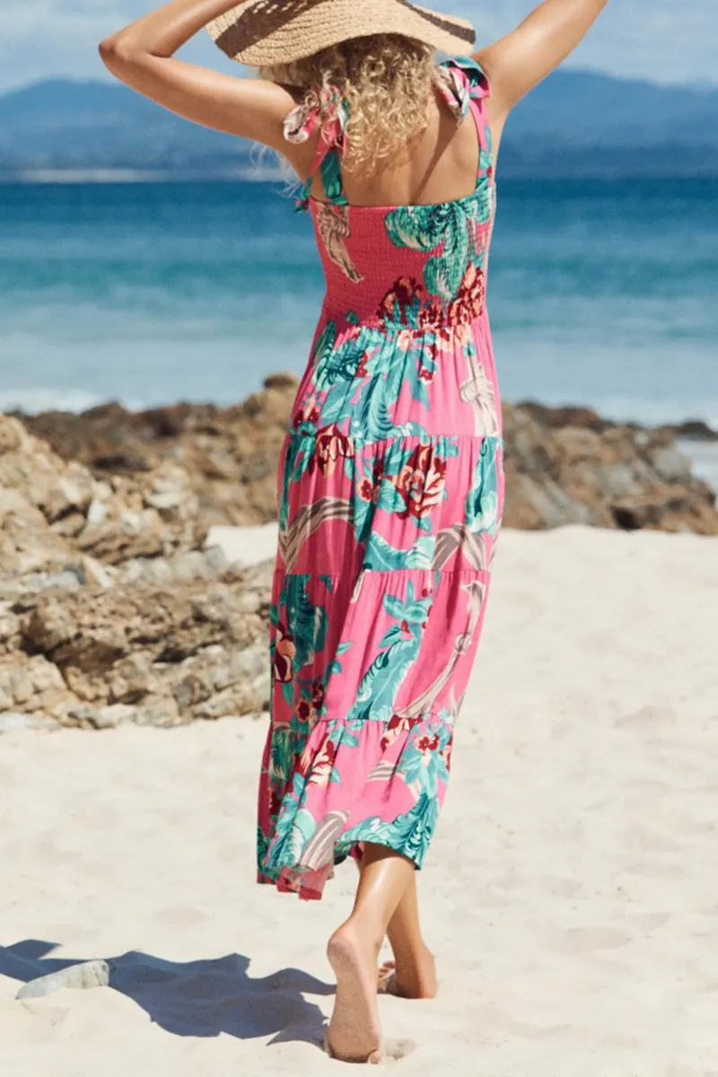 Fashion Street Dot Patchwork Spaghetti Strap Printed Dresses