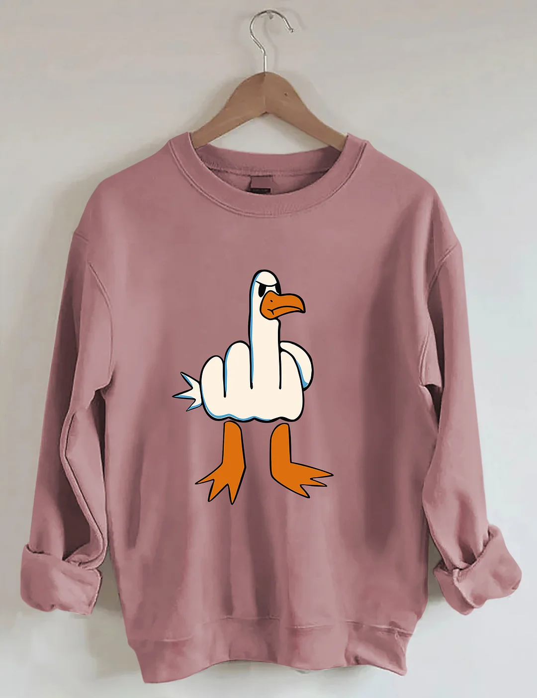 I Don't Give A Duck Middle Finger Funny Sweatshirt