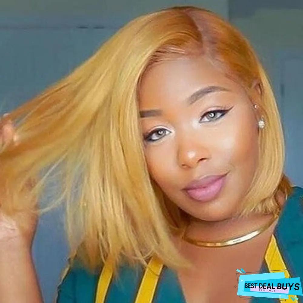 Chemical Fiber High Temperature Silk Women's Medium Split Short Straight Hair