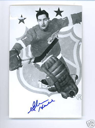 Glenn Hall Red Wings Signed Autographed Postcard w JSA