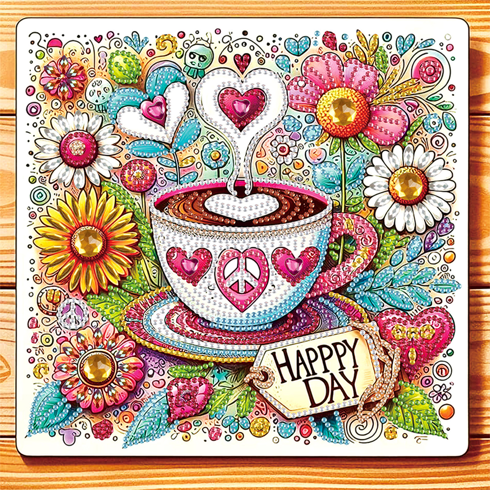 Coffee Dessert 30*30cm(canvas) special shaped drill diamond painting