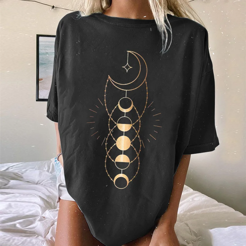   Sun Moon Printing Women's Casuel T-shirt - Neojana