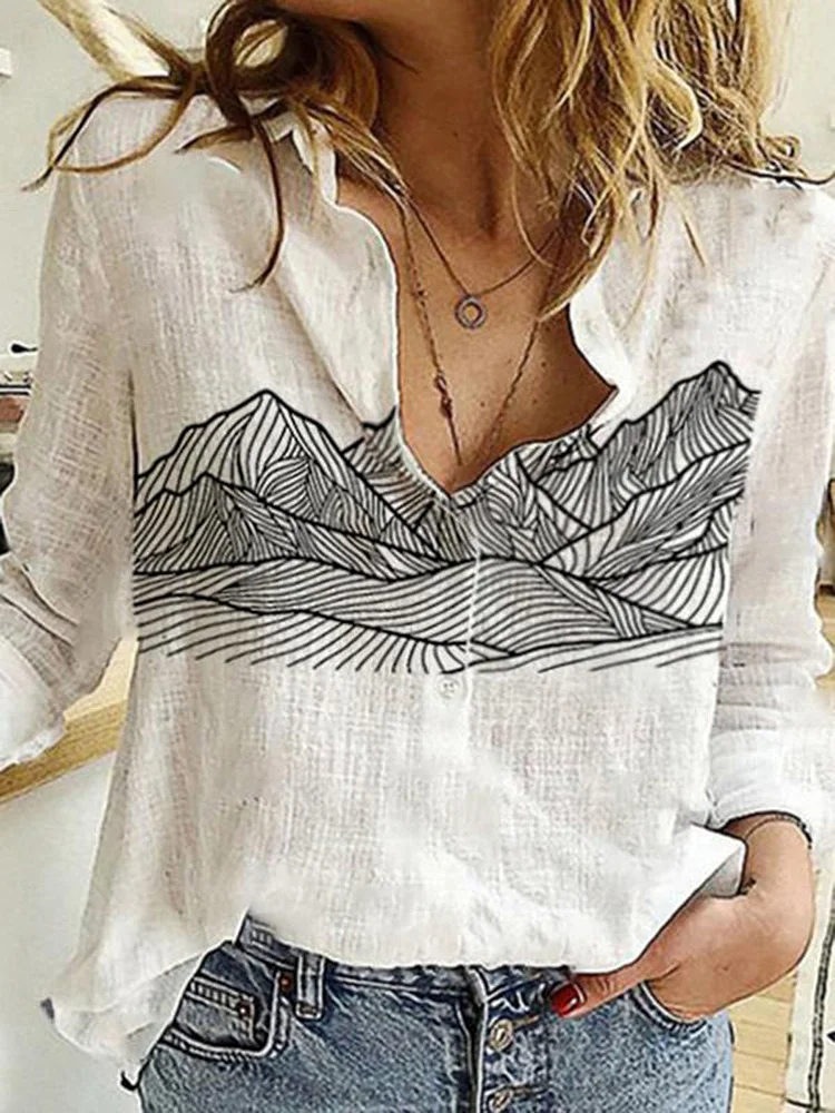 Women's Mountain Print Shirt