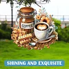 (US Local)Acrylic Special Shape Coffee 5D DIY Diamond Painting Dots Pendant for Window