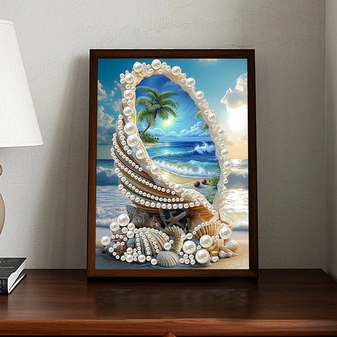Pearl Diamond Painting Seascape Art 11.81x15.75in