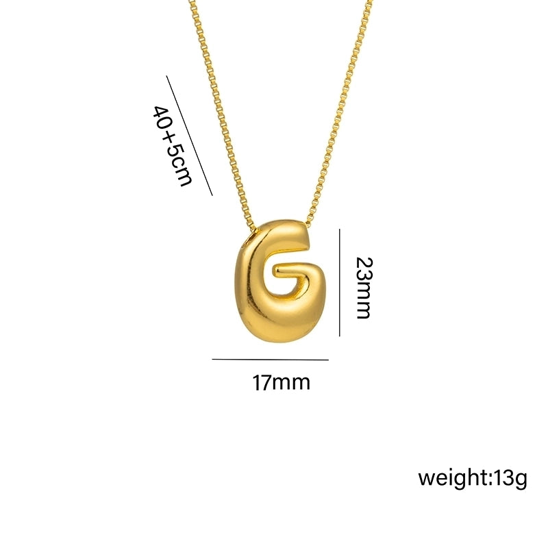 Hip-Hop Minimalist Letter Titanium Steel 18K Gold Plated Plating Pendant Necklace