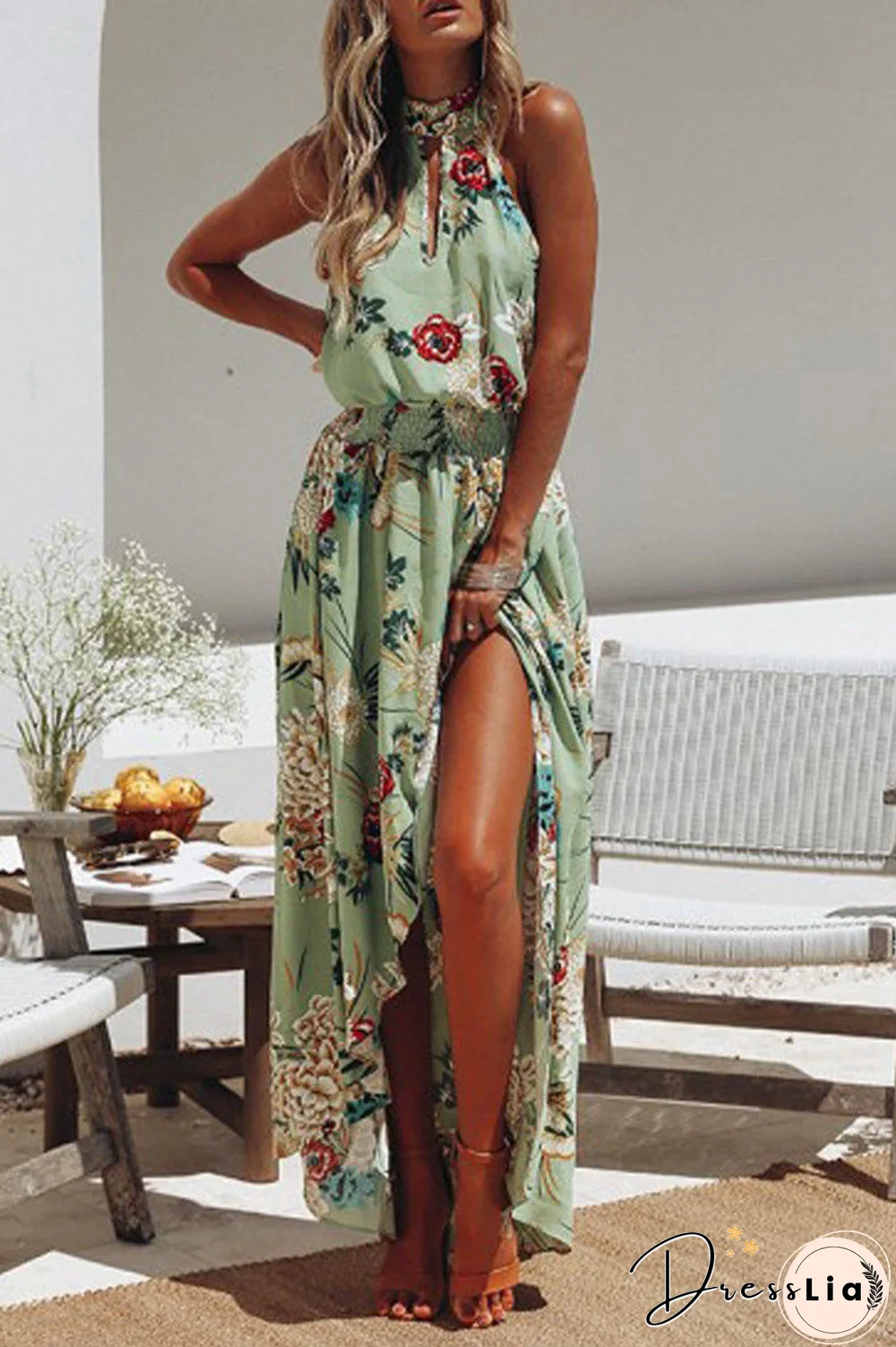 Casual Print Patchwork Turtleneck Irregular Dress Dresses