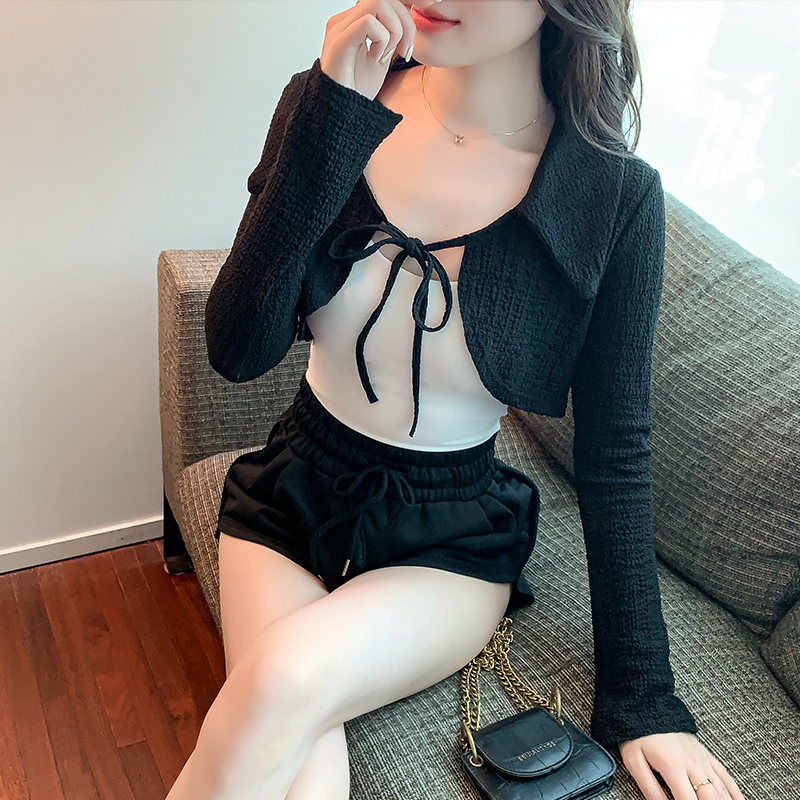 Creditnoom Classy Outfits – Spring Peter Pan Collar Cape Cardigans for Office Ladies  