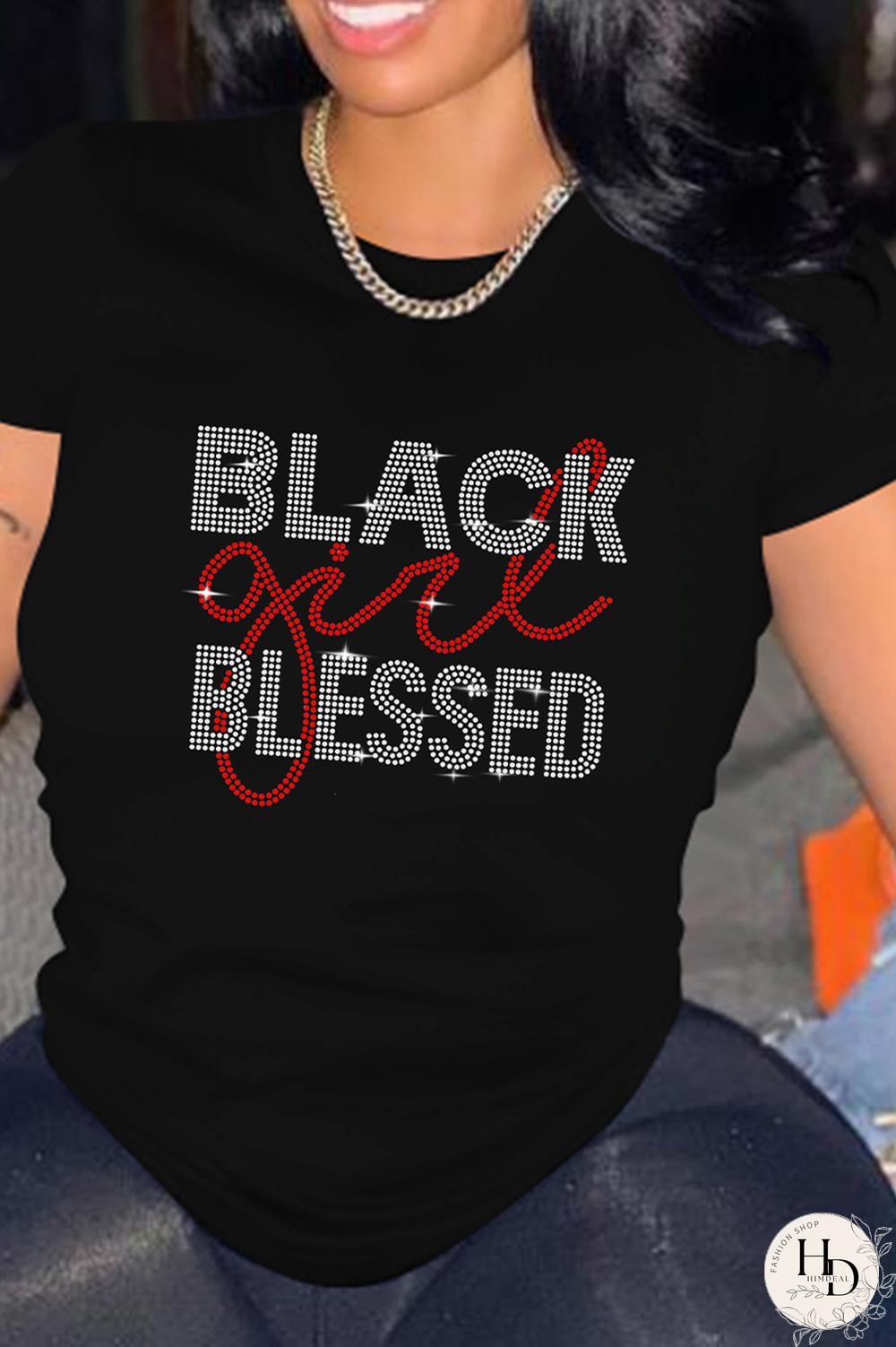Black Casual Patchwork Hot Drill O Neck T-Shirts