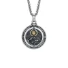 [Rotable] MYSH Sterling Silver Vow of Love Circle Necklace for Men, Vintage Pendant Gift