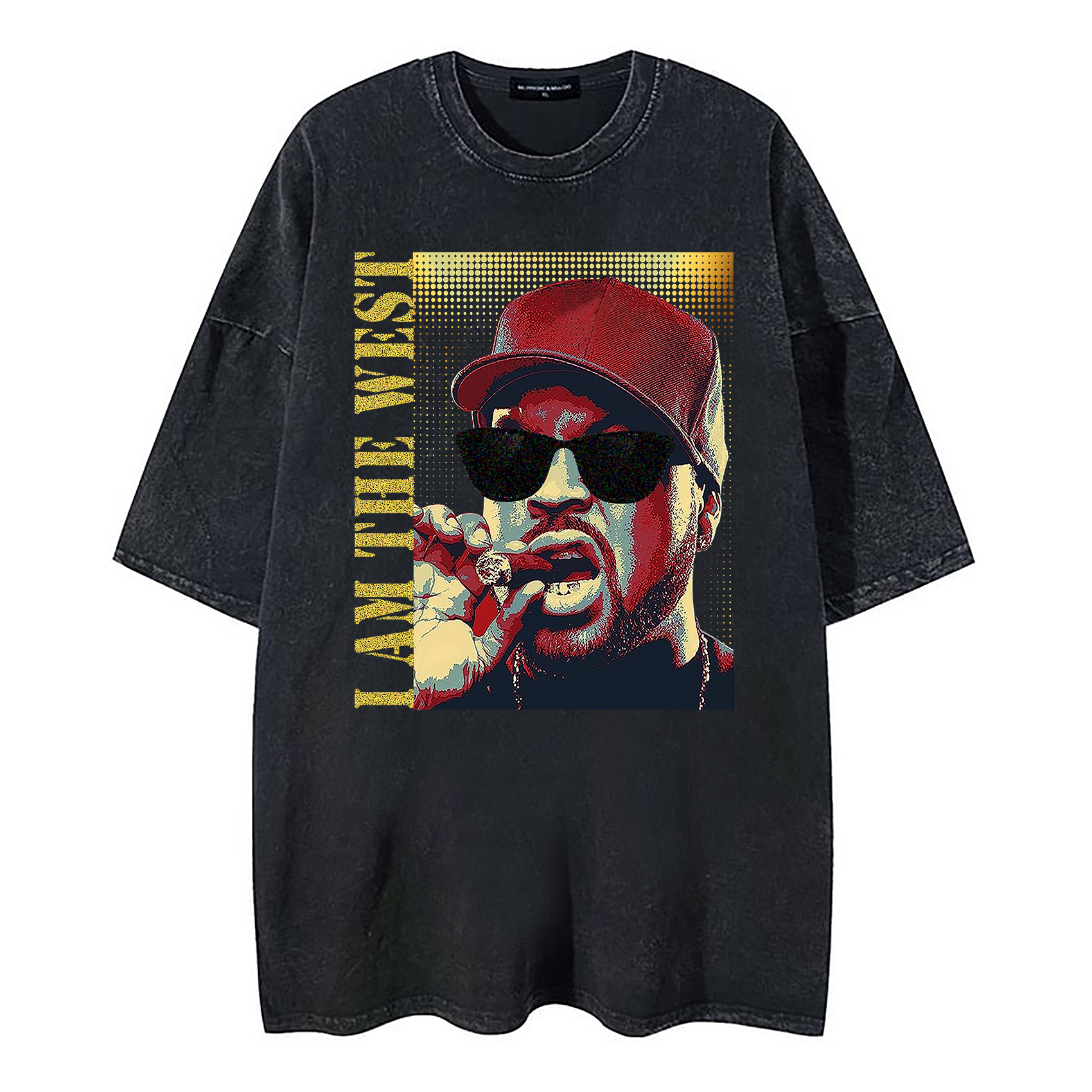 Vintage Ice Cube Graphic Print Short Sleeve Washed T-Shirt