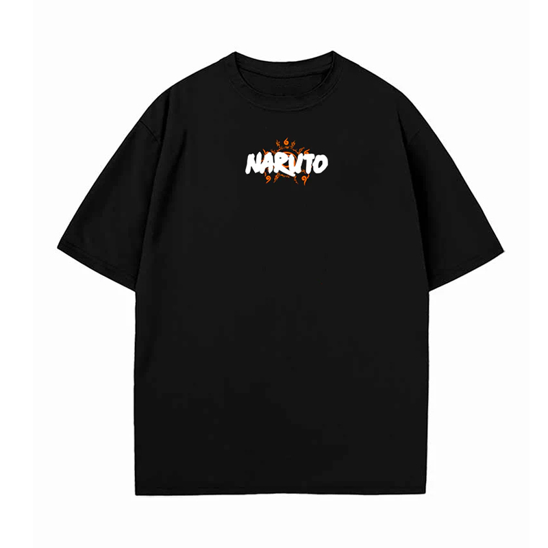 Casual Batik Washed Naruto Anime Print T-Shirt