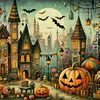 (Multi-Style) Halloween House-11CT Stamped Cross Stitch 50*50cm/19.69*19.69in