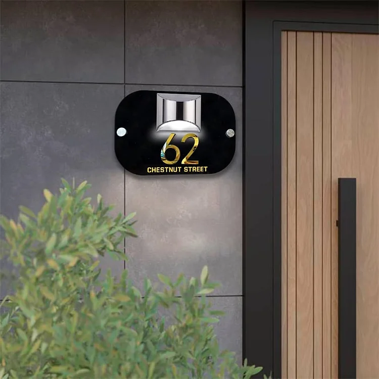 Personalized Solar 3D House Number Sign