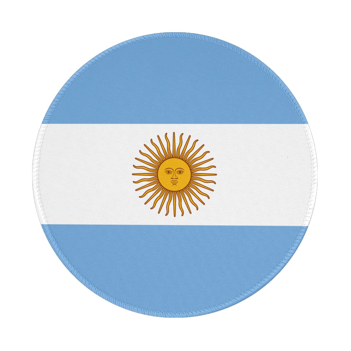 Argentina Flag Waterproof Round Mouse Pad for Wireless Mouse
