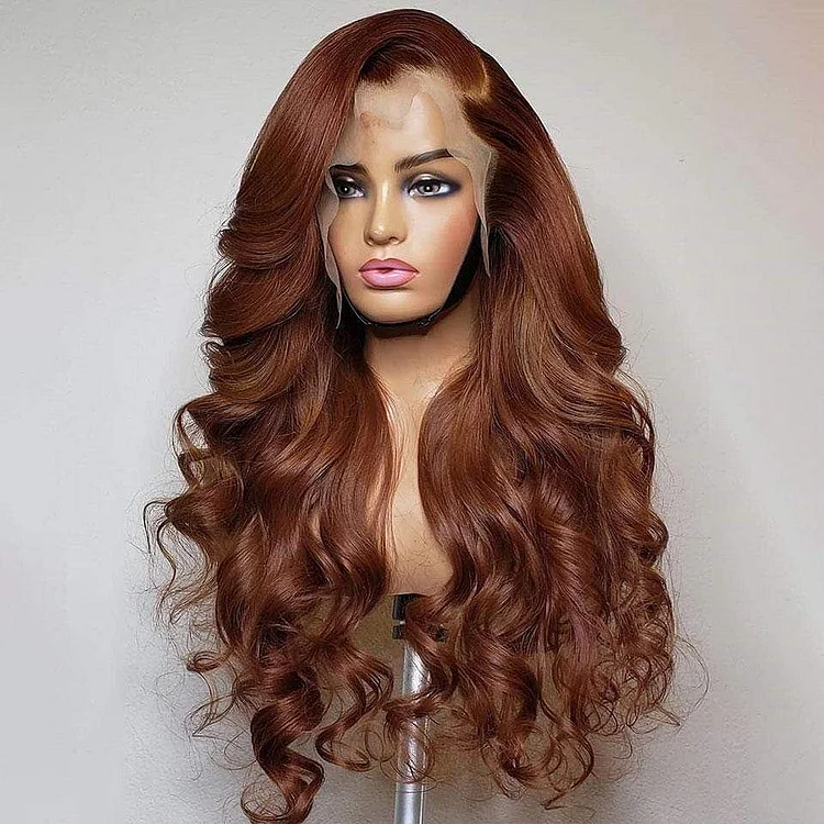 Warm Chocolate Brown Body Wave Lace Front Wig