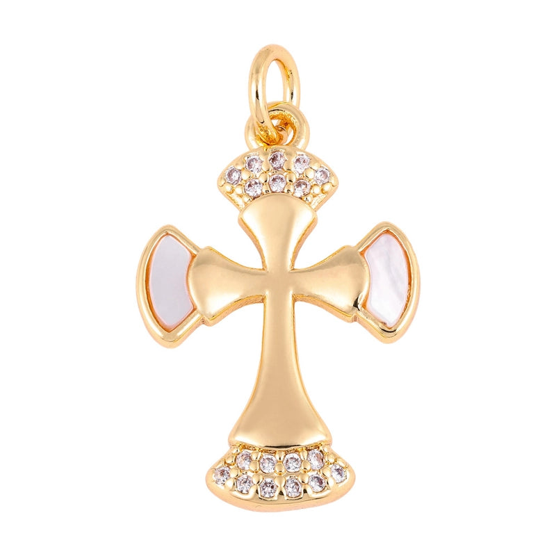 1 Piece Copper Zircon Four Leaf Clover Round Heart Shape Pendant Jewelry Accessories