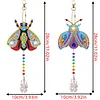 5Pcs DIY Diamond Painting Wind Chimes Crystal Window Suncatcher Craft Set Birthday Gifts Home Garden Decor