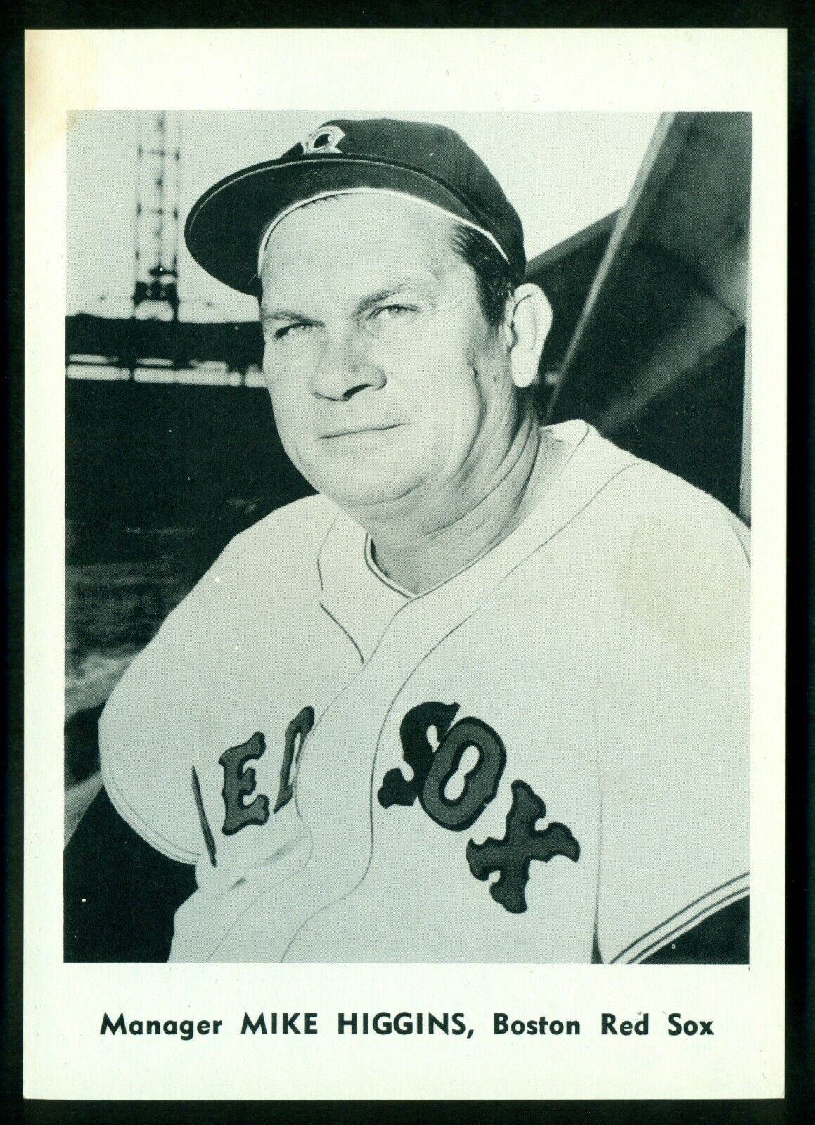 Original 1960's Mike Pinky Higgins BOSTON RED SOX Team Issue B&W Photo Poster painting #1 sz 5X7