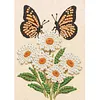 Diamond Painting-DIY Sparkling Special Shaped Pearl Drill Daisies and Butterfly(30x40cm)
