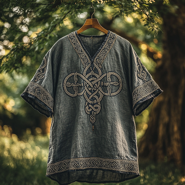 Men's Viking Mythology Celtic Knot Cotton Linen T-shirt