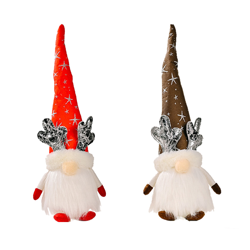

Merry Christma With Lighted Antler Hat Faceless Doll Holiday Elf Home Decor, 501 Original
