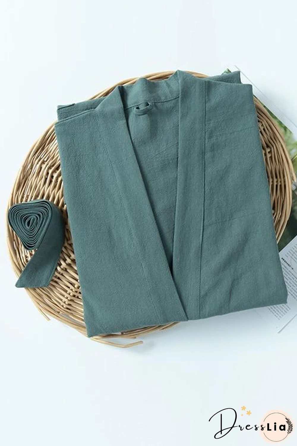 Roomy Linen Kimono With Belt