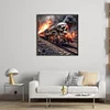 Skeleton Train-11CT Stamped Cross Stitch 40*40cm/15.75*15.75in